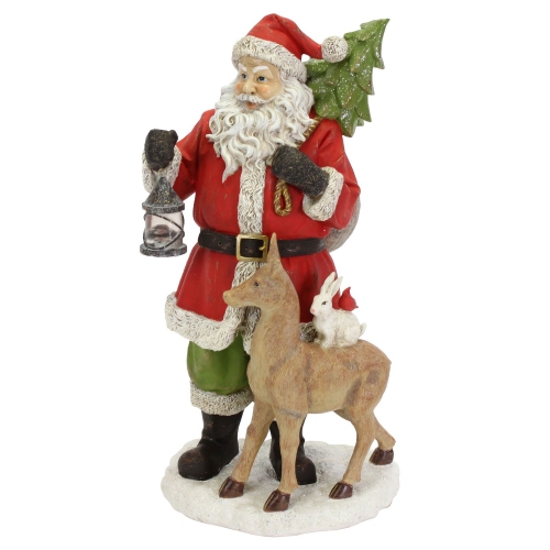 Weihnachtsmann Figur mit Laterne 41 cm