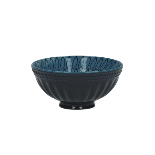 Schälchen Feather mit blauem Dekor von Pomax für Müsli, Desserts, Bowls, Dekoration 12x6 cm