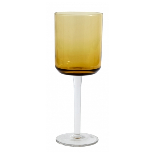 Retro Rotweinglas von NORDAL klare Form Farbe Amber Gelb