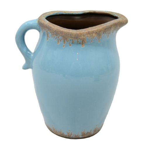 Deko-Krug Vase aus Steingut blau 25x22x18cm