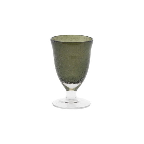 Dutz Glas auf Fuß Clear Bubble Grey H 13 D 8 Trinkglas mit Lufteinschlüssen Farbe grau