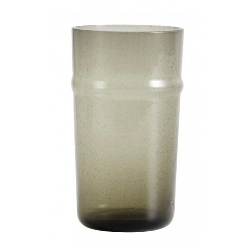 Airy Trinkglas von NORDAL mit Luftblasen, grau, Handgemacht