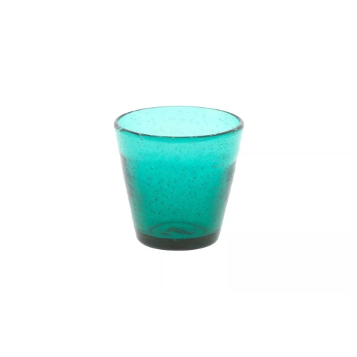 Dutz Glas Conic Bubble Grünblau H 8,5 D 9 Trinkglas mit Lufteinschlüssen