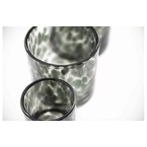 Dutz Cylinder Greyfleck H 11 cm D 9 cm, Farbverlauf, graues Glas