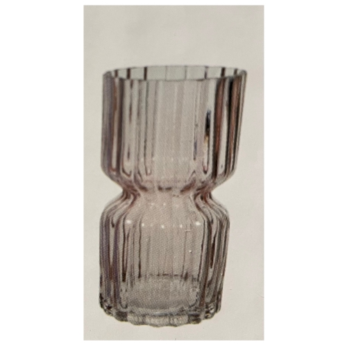 Glasvase RetroSand klein Sanduhr-Form in Transparent-Pink, D 10 cm, H 20 cm