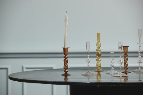CHIROS Kerzenhalter aus Glas amber von NORDAL
