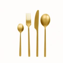 Goldfarbenes Besteckset Serenity von Pomax- splmaschinengeeignet
