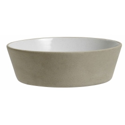 Steingut Schale Suppenteller beige wei von NORDAL 18 cm L