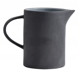 Steingut Wasserkrug 1 Liter anthrazit mit hellgrau von NORDAL Krug Pitcher