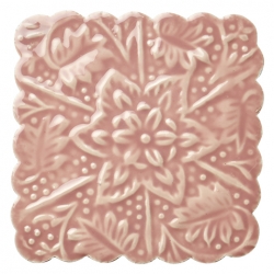 Glasuntersetzer quadratisch romantischer Landhaus-Stil mit Ornament in Rosa