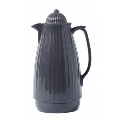 Thermoskanne im Retro-Design, 1 Liter, Anthrazit Dunkelgrau Aschgrau