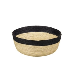 Korb aus geflochtener Palme mit schwarzem Rand von Asa Selection D 27 cm