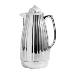 Thermoskanne im Retro-Design, 1 Liter, Silber