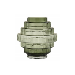 Vase Rill S Grn von Nordal H 16 cm Rillenmuster Grn Handarbeit Glas