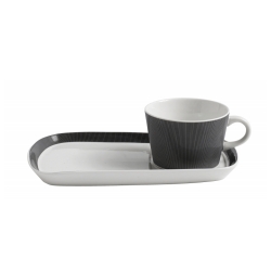 Becher mit Porzellan-Unterteller für Kaffee & Kuchen von NORDAL im Set, schwarz