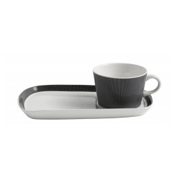 Becher mit Porzellan-Unterteller fr Kaffee & Kuchen von NORDAL im Set, schwarz