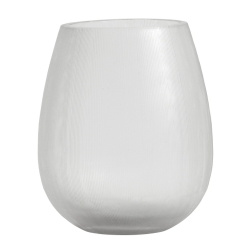 Teelichthalter Windlicht aus klarem Glas mit feinen Linien von Nordal D 10 cm