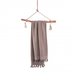 Hammamtuch Soft Cotton von Walra mit Fransen 100x180 cm Taupe Hellbraun