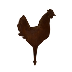 Gartenstecker Huhn auf Stab Zierstecker fr Blumenbeet & Rasenflche H 36 cm