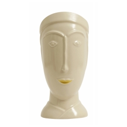 FACIA Deko Kopf auf Porzellan von Nordal mit goldener Lippe 29,5 cm