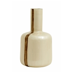 Vase Pearl Mother Brown von Nordal, Gre S, Dekoflasche, elfenbeinfarben mit braunem Streifen