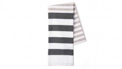 Byrklund Fouta Beach Basics Strandtuch von Walra mit Fransen 100x180 cm sand-schwarz-gestreift