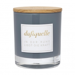 Duftkerze Cotton Blossom Baumwollblte Glas-Windlicht mit echtem Eichenholzdeckel von Rder Design