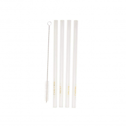 APERO 4er Set Glas-Trinkhalme inkl. Edelstahlbrste von Rder Design, L 21,5 cm, Glas