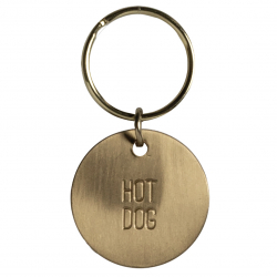 Hundemarke Hot Dog von Räder Design, Metall, gold