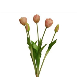 Kunstblume Tulpe im Bund rosa hell-rose 44 cm