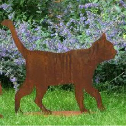 Gartenfigur Katze Edelrost Hhe 50 cm